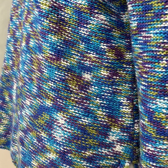 Ruby Rd. Variegated Purple Blue Green V-Neck Sweater Size Medium - Picture 5 of 10